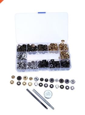 2pcs Punch Tool + 80sets Prong Snap Buttons Poppers + Press