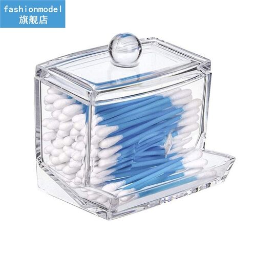 Acrylic Cotton Swabs Storage Holder Box Portable Transparent