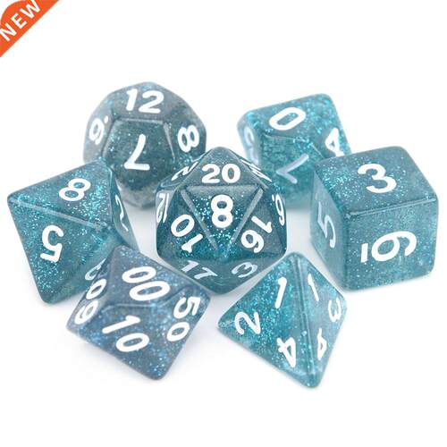 Glitter Polyhedral Dice 7pcs/Set RPG Dice Set d4 d6 d8 d10 d