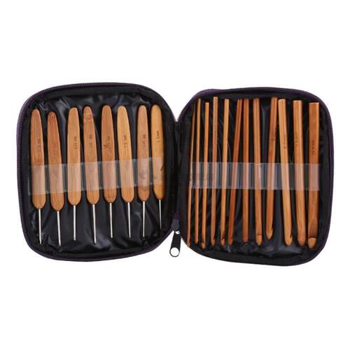 Bamboo Crochet Hooks Needles Knit Weave Craft Yarn Sewing Kn
