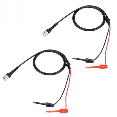 2Pcs BNC to Dual Testing Hook Probe Oscilloscope Machine Tes