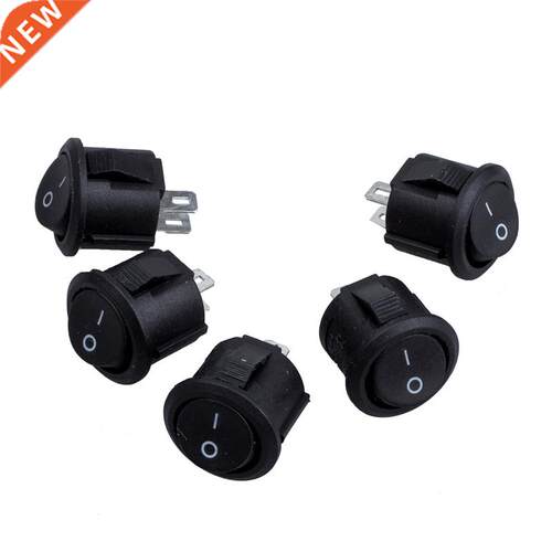 5 Pcs SPST Black Button On/Off Rocker Switch AC 6A/125V A/2