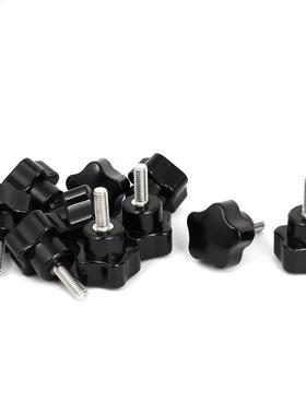 10x Black M5x15mm Male Thread Screw Star Head Cap Clamping K