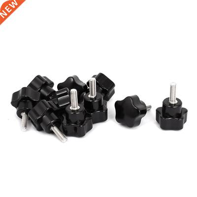 10x Black M5x15mm Male Thread Screw Star Head Cap Clamping K