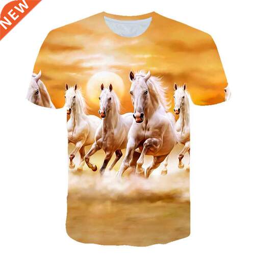 Animal Horse 3D Printing Harajuku T-Shirt Kids Baby Fashion
