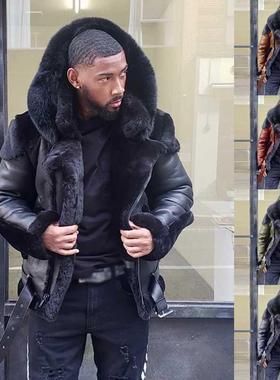 2021 Fashion Parka Pilot Men	s Natural Sheepskin Fur Coat