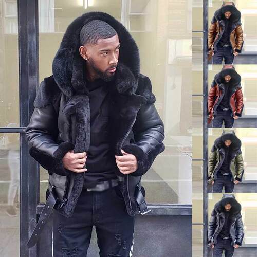 2021 Fashion Parka Pilot Men	s Natural Sheepskin Fur Coat