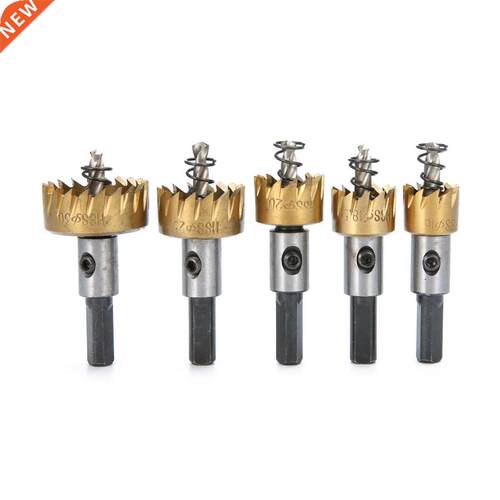 5pcs 16/18.5/20/25/30mm HSS 6542 Titanium Coated Hole Sawtoo