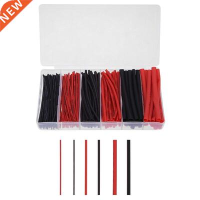 190Pcs  Sizes Red Black Polyolefin Shrinkage Ratio 2:1 Insu