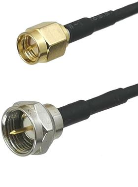 1Pcs RG174 SMA Male Plug to F TV Male plug Straight Connecto