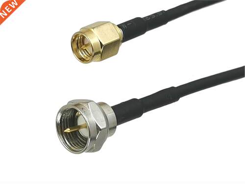 1Pcs RG174 SMA Male Plug to F TV Male plug Straight Connecto