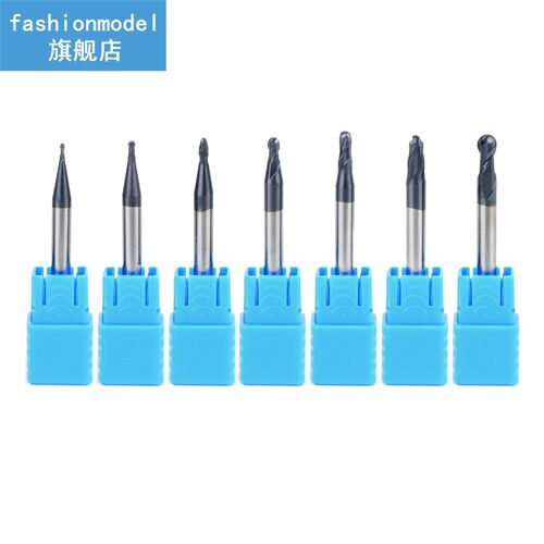 7Pcs Tungsten Carbide End Mill 2 Flutes Ball Nose Engraving