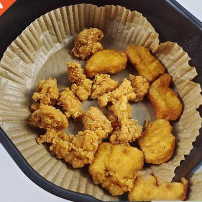 50pcs Disposable Air Fryer Paper Liner Mat Wood Pulp Steamer