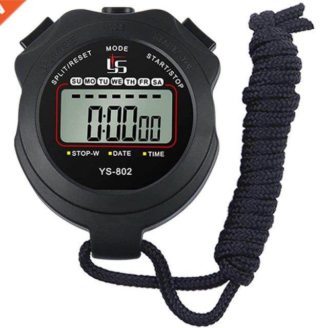 Sports Stopwatch Timer Lap Split Digital Stopwatch With Cloc