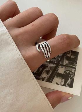 Resizable 925 Sterling Silver Ring nd Punk Rock Vintage fing