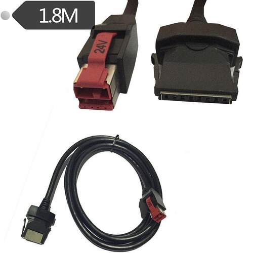 6Ft/1.8M Powered USB 24V 1X8 Retail Cable for Printers POS S