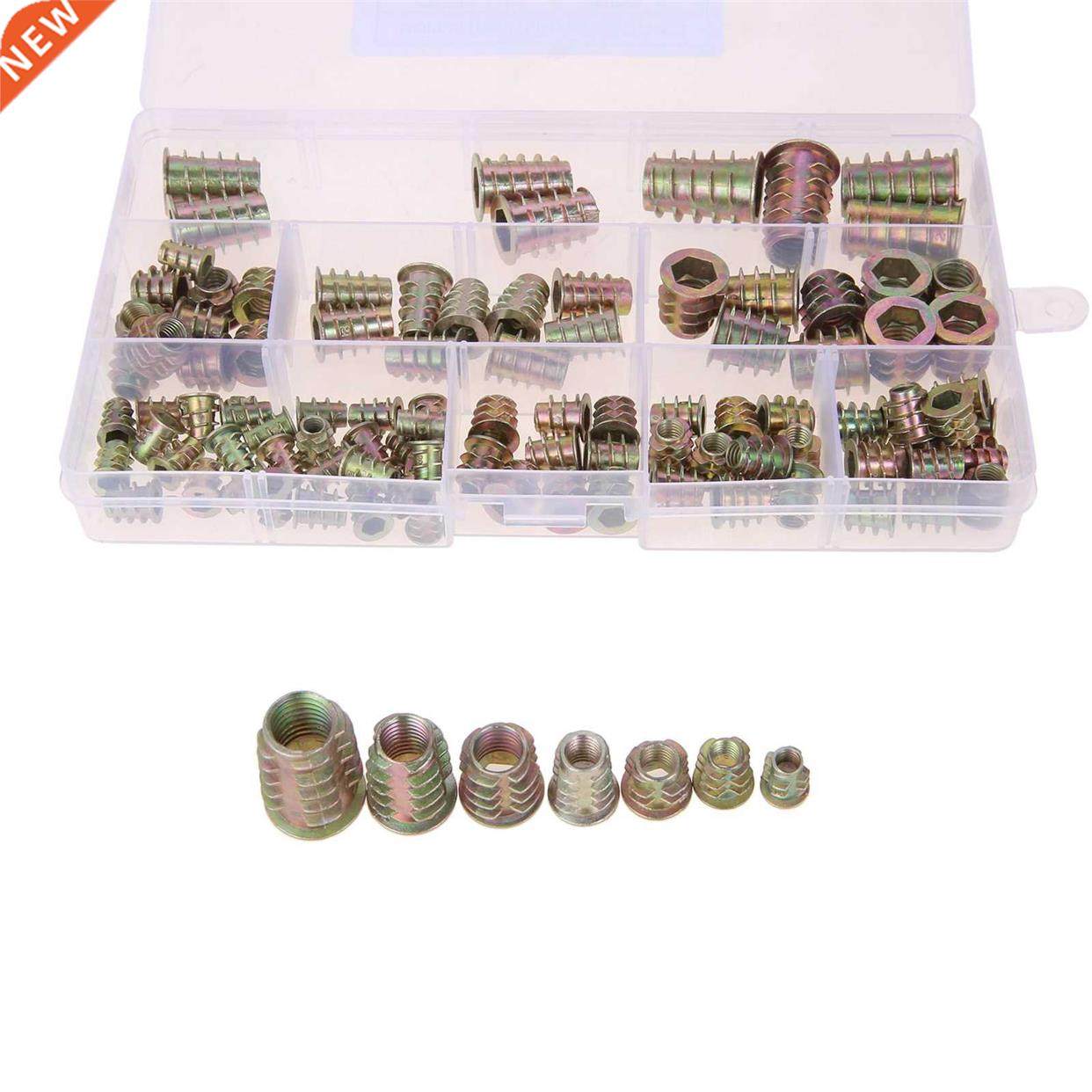 100 Pcs Zinc Plated Carbon Steel Hex Nut Socket Drive Insert