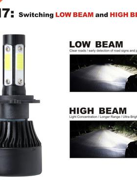 2PCS universal 6500k Cars headlighe 8000LM 9005 HB3 9006 HB4