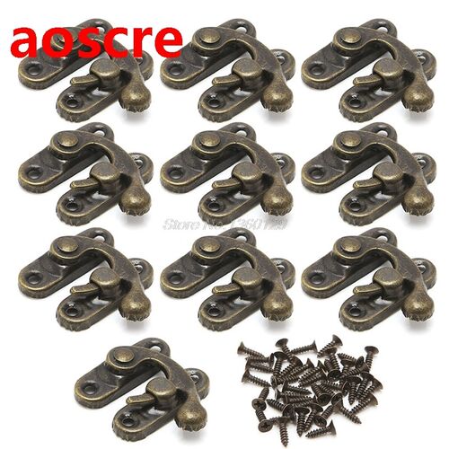 10x Antique Metal Catch Curved Buckle Horn Lock Clasp Hook G