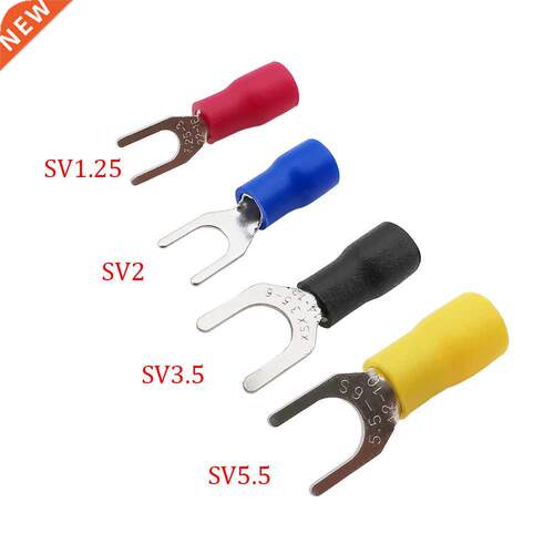 50/100Pcs SV Series Fork Insulated Electrical Wire Crimp Ter