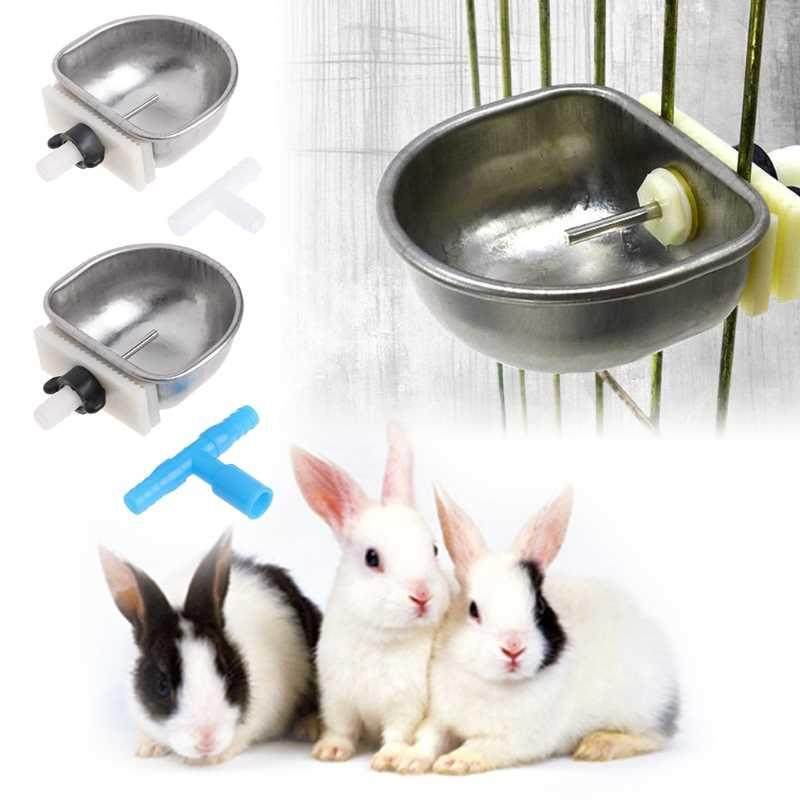 Rabbit Automatic Drinker Water Feeder Fix Bowl Stainless Ste