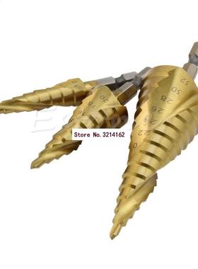 3Pcs HSS Spiral Grooved Step Cone Drill Drills Bit 4mm - 12m