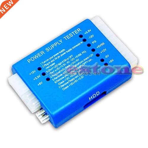 Blue PC 20 24 Pn PSU ATX SATA HD Power Supply Tester T Drop