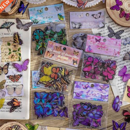 40pcs Color butterfly garden Decorative Waterproof Stickers