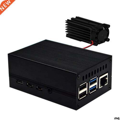 Aluminum Alloy Case For Raspberry Pi 4 Black Box Built-in Co