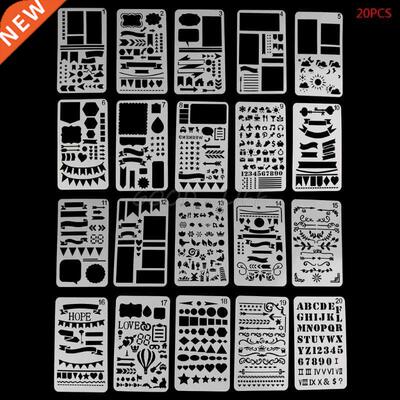 20Pcs Bullet Journal Stencil Set Plastic Planner DIY Drawing