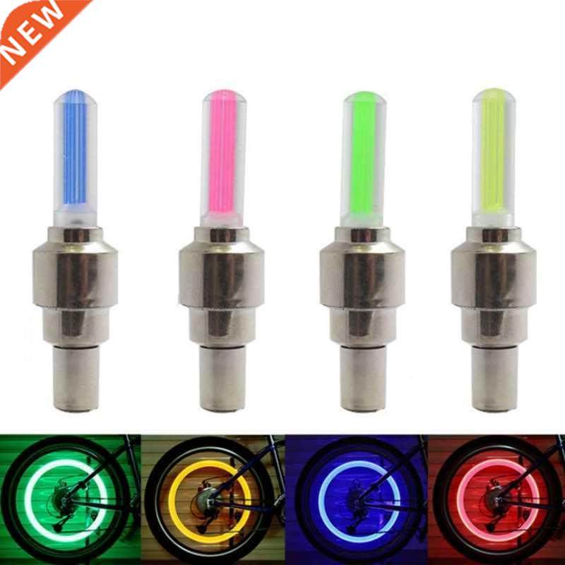 2PCS Valve Stem LED CAP Lights Bike Bicycle Car Motorcycle W