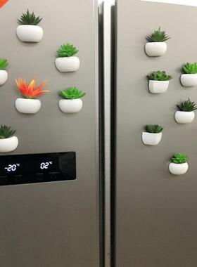 1pc Fridge Blackboard Magnet Sticker Artificial Potted Succu