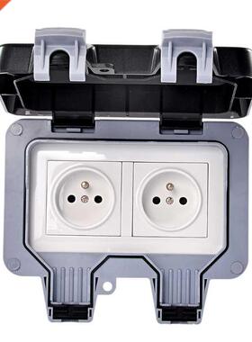 External Outdoor IP66 2 Slot Wall Socket Dustproof Surface-M