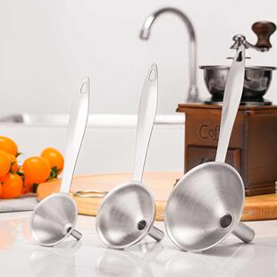 pcs/Set Hot Stainless Steel Funnels Canning Detachable Stra