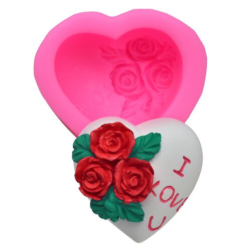 DIY Rose Love Fondant Cake Mould I love you Jelly Handmade S