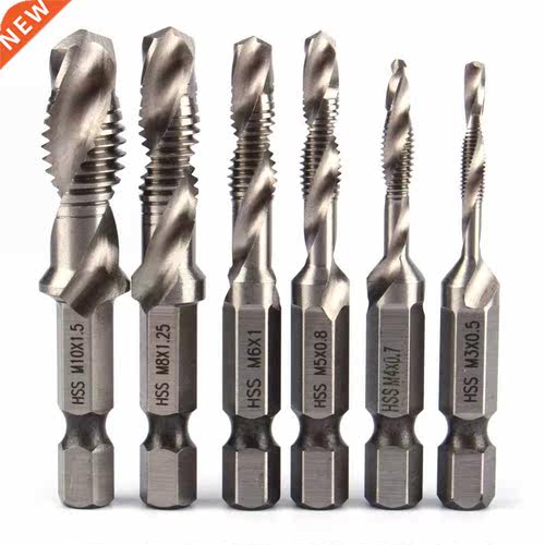 6pcs Hand Screw Thread Metric Taps Bits M3 M4 M5 M6 M8 M10 H