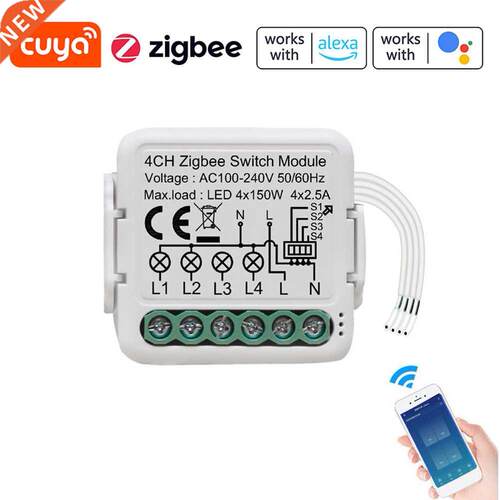 Tuya WiFi ZigBee Intelligent Switch Module Intelligent Four