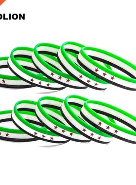 Syria Flag Silicone Rubber Bracelets Sports Wrist Band Bang