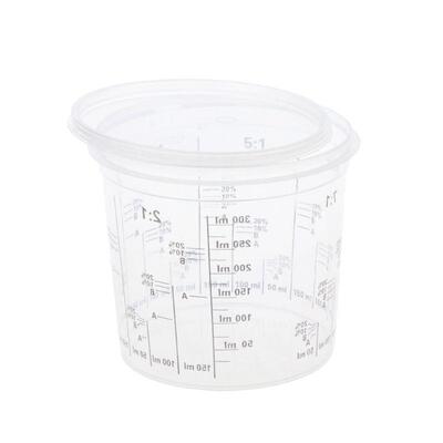 5Pc 400ml Graduated Clear Paint Mixing Cup Calibrated Mixing