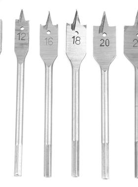 6 pcs Wood Boring Flat Bit High-carbon Steel Spade Paddle Fl