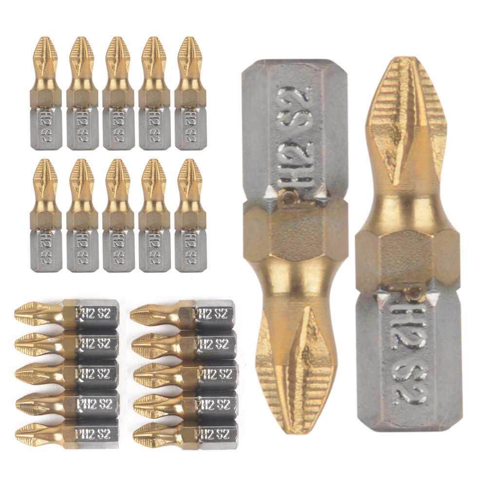 10pcs+25mm+Anti+Slip+PH2+Screwdriver+Bit+1/4