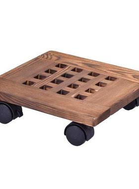 10 Inch Rling Wooden Planter Caddy Potted Plant Stand With