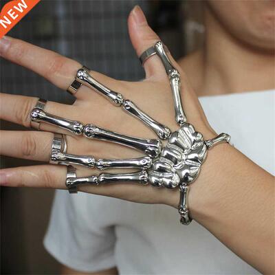 New Unque Punk Skeleton Hand Bone Versatle Fve Fnger Rn
