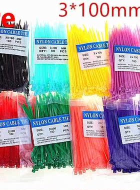 100pcs 3*100mm Cable Tie Colorful Self-Locking Nylon Wiring