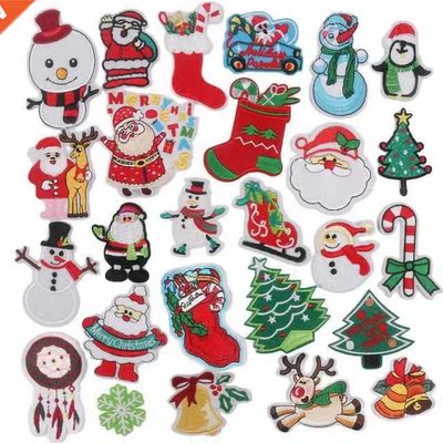 New 3PCS/Set Christmas Embroidery Cloth Stickers Cartoon Elk