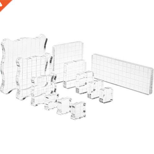 12 Pieces Stamp Blocks, Clear Acrylic Stamping Tools Set wit