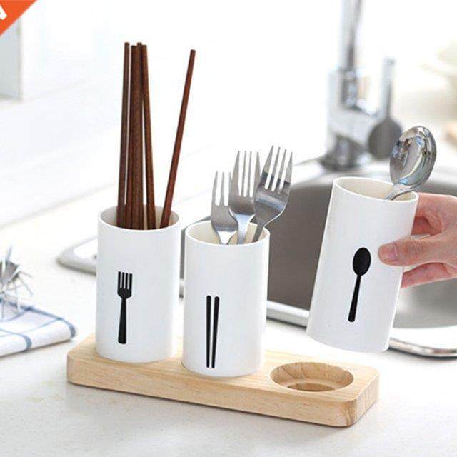 Fashion Cute Plastic Utensil Storage Box Kitchen Spoons Fork