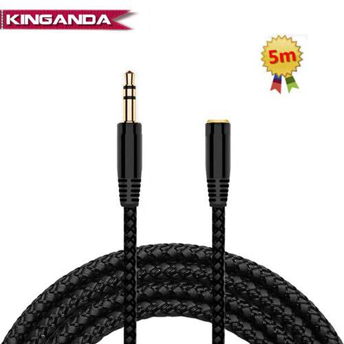 5m 16Ft Earphone Headphone Extension Cable .5mm Jack Male