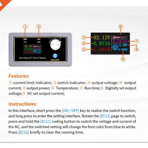 Programmable CNC Buck-boost DC Adjustable Regulated Power Su