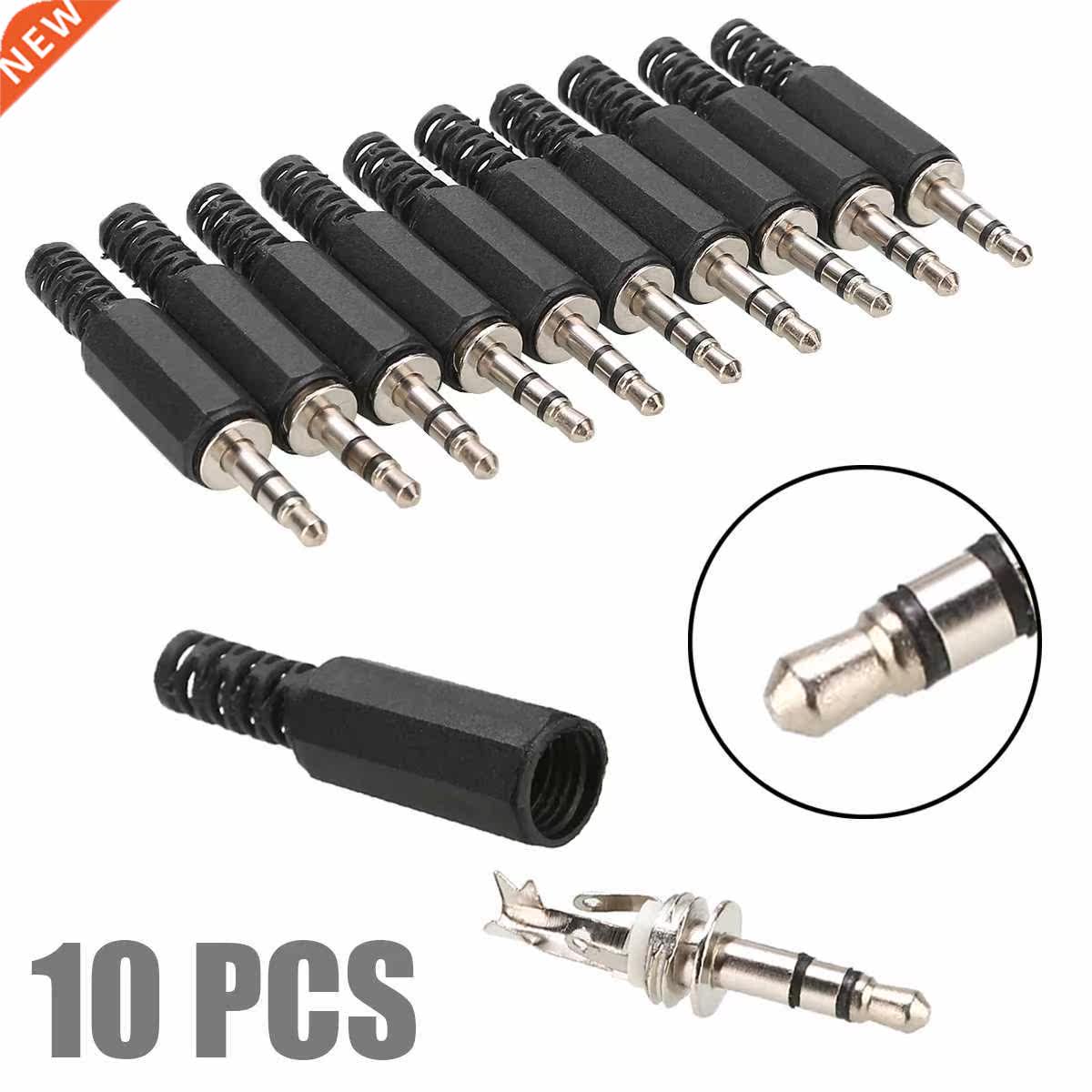 10pcs 3.5mm 1/8'' Male Plug Black Microphone Plug Hi